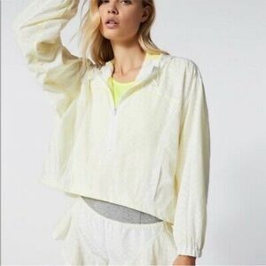 NWT FP MOVEMENT by FREE PEOPLE Rain Runner Oversized Windbreaker Jacket in White